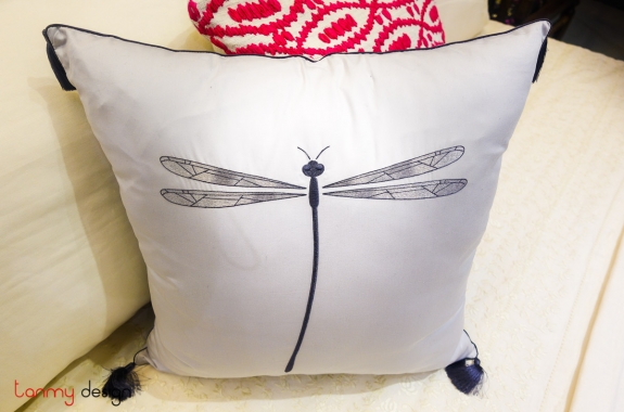 Cushion cover cotton satin 400 TC Dragonfly 